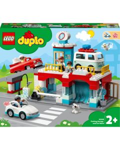 LEGO® DUPLO® Parkeringshus og bilvask 10948, byggeleke (112 deler)