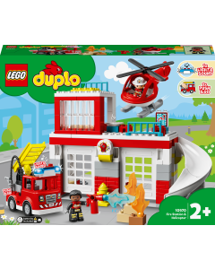 LEGO® DUPLO® Rescue Brannstasjon og brannhelikopter 10970, byggeleke (117 deler)