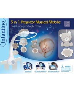 3-IN-1 PROJECTOR MUSICAL MOBILE (GRÅ)