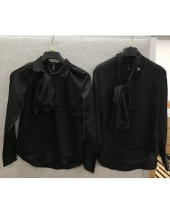 Bluse PM norsk designet sort bluse med sløyfe