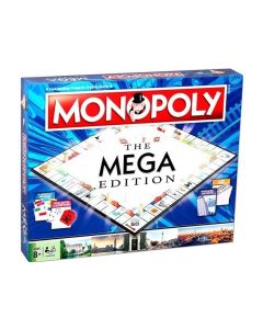 Mega Monopoly Brettspill er en ekstra stor utgave av det klassiske Monopol! Her får du 12 ekstra felter, deriblant 8 flere gatenavn. I tillegg til hus og hoteller kan du nå bygge skyskrapere med enda større leie!     Spillet inneholder en spesialterninger